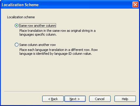Select database localization sample